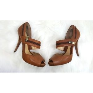 Brown BOUTIQUE 9 Heels with Zippers